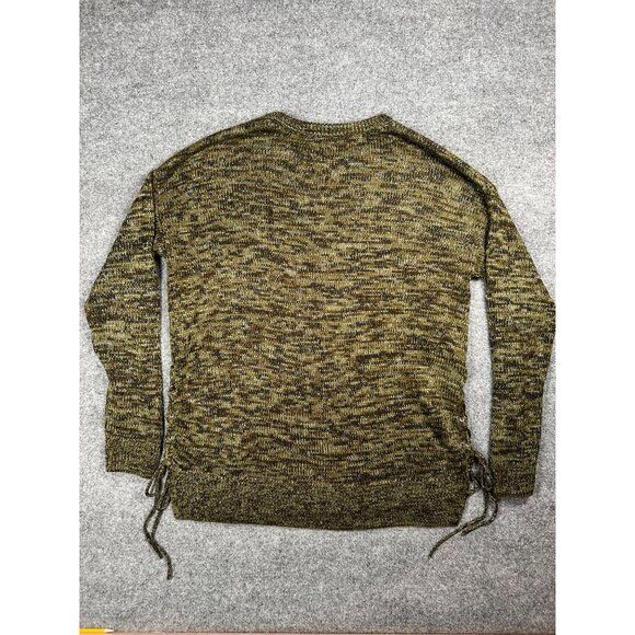 Relativity XL Olive & Brown oversized Knitted Sweater With Side Ties fall cozy - Picture 6 of 7